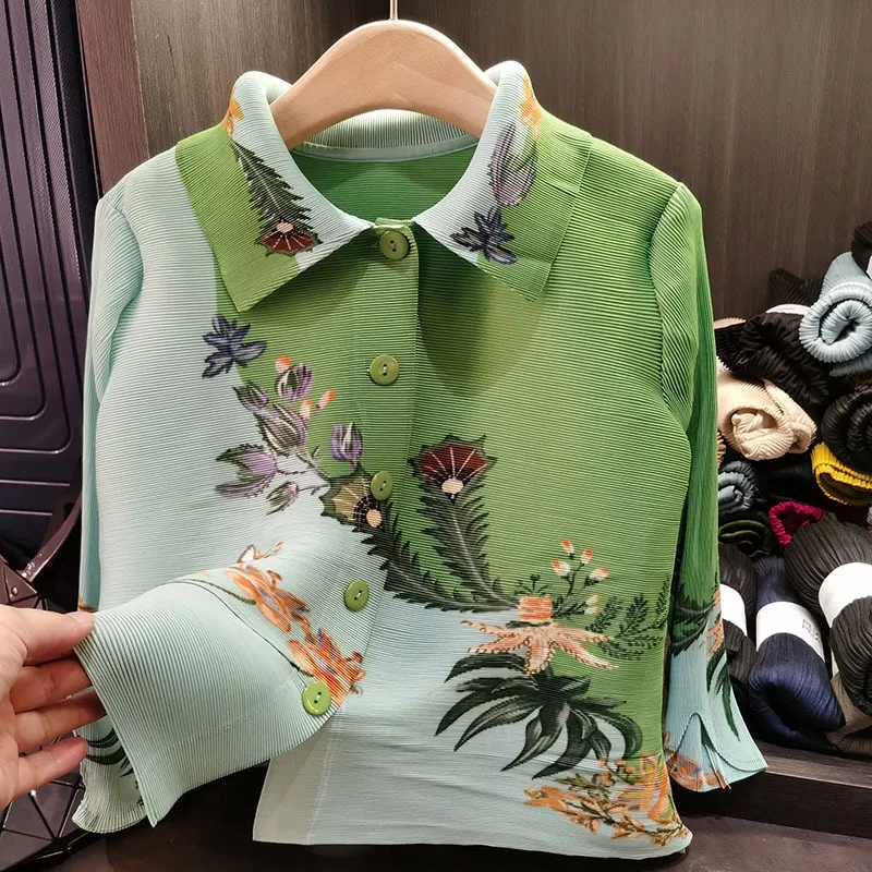 Плиссированная рубашка Miyake темпераментный дизайн для поездок на работу