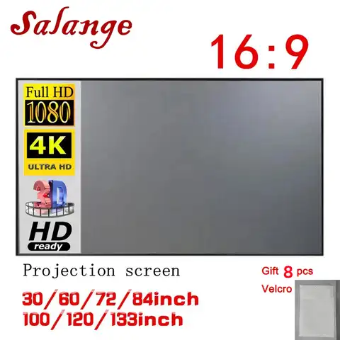 Salange экран для проектора полотно для проектора экран для проектора проектор экран 100 120 дюймов проекция экрана портативная светоотражающая ...
