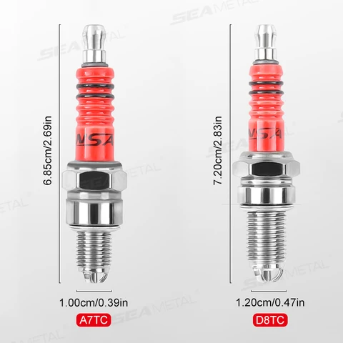 BLALION Moto Racing 3-электродная свеча зажигания A7TC D8TC GY6 CG 50 70 110 125 150CC для рыцарского мопеда, скутера, квадроцикла, картинга, свеча зажигания