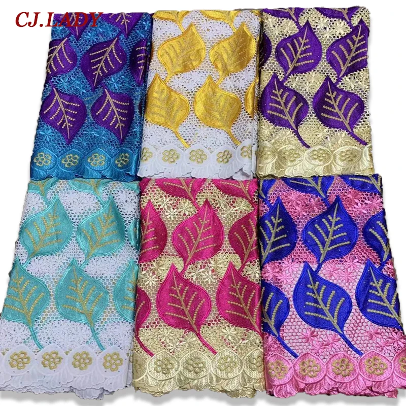 

latest guipure african Lace embroidery lace fabrics 2022 Nigerian Lace Fabrics Organza for women wedding dresses party Clothing