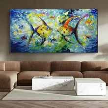 Abstract Oil Painting on Canvas Colorful Bream Wall Art Posters Prints Picture for Living Room Home Decor
