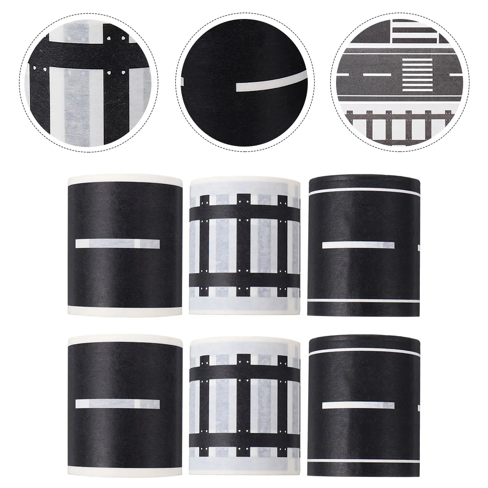 

Набор лент Washi, Маскировочный Декор дорожного движения, декоративный рулон дороги, черные принадлежности, аксессуары для вечеринок, дорожка...