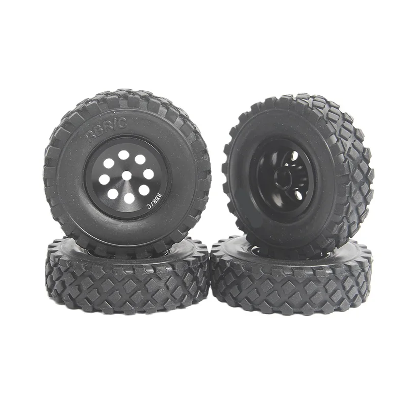 

4Pcs Upgrade Metal Wheel Rim Wheel Hubs Rubber Tires Tyre for WPL D12 RC Car Spare Parts Accessories Children Toys,B