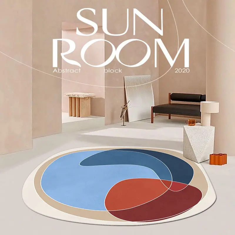 Круглый декоративный коврик для гостиной в нордическом стиле, ковер для спальни, домашнее украшение, напольный коврик, коврик для отдыха, коврики для большой площади