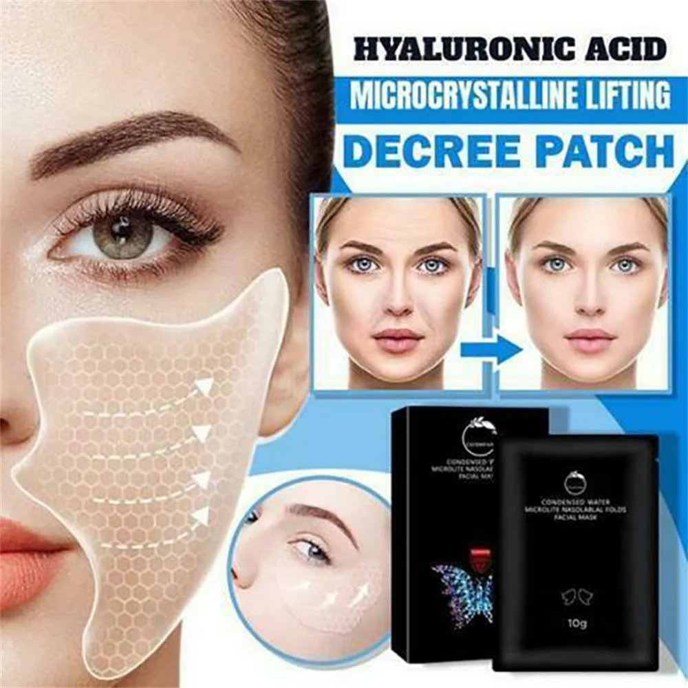 

5Pcs Hyaluronic Microcrystalline Decree Patch Eye Patch Remove Forehead Tattoos Wrinkle Removal Lift Sticker Anti-Wrinkle Mask