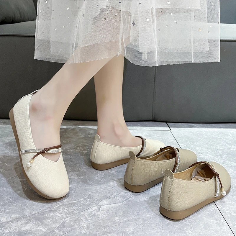 Summer Women's Shoes Genuine Leather  Mother's Shoes Soft Bottom Comfortable Loafers Women Work Shoes Comfortable for Work