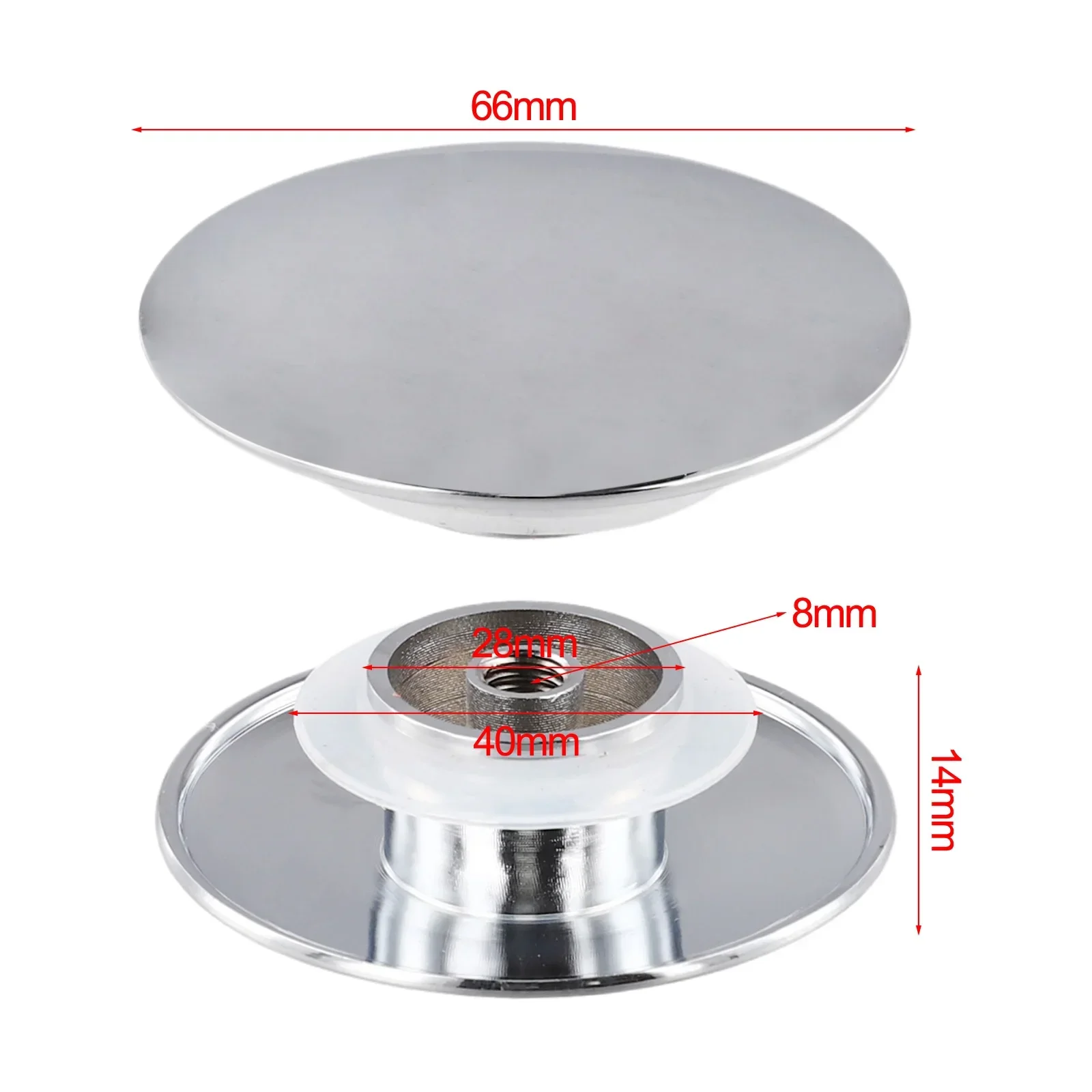 

66 мм серебристая хромированная заглушка для раковины, всплывающая крышка для раковины, черная кнопка, сливная пробка для раковины в ванной комнате, крышка сливного отверстия