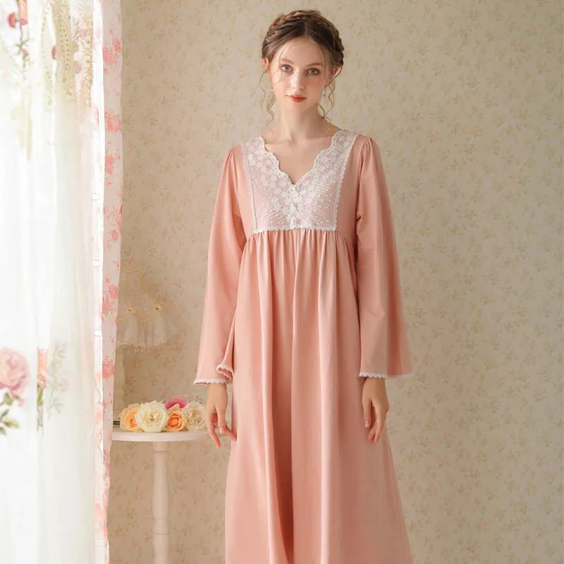 

Roseheart Women Pink Homewear Sexy Sleepwear Night Dress Lace Bow Nightwear Luxury Nightgown Female Gown Plus Size Nightdress