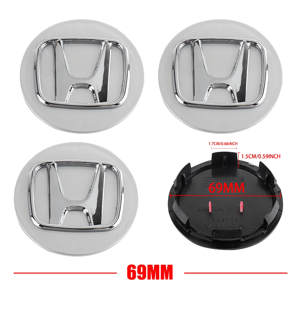 

4 шт. 58/69 мм колпаки центра колес автомобиля, значок логотипа, крышка обода ступицы автомобиля, эмблема, аксессуары для Honda Type R Type S VTEC Modulo Vezel