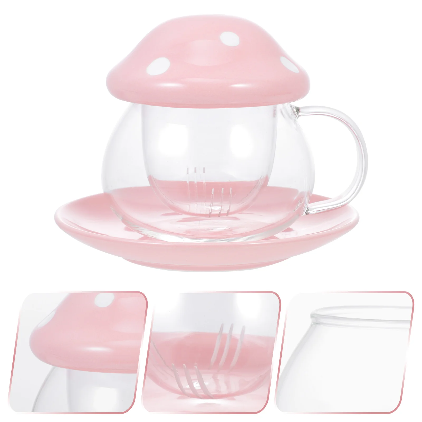 

Drinking Mug Glass Tea Cups Mushroom Tea Mug Glass Cup Transparent Tea Cup Set Glass Tea Cup Set