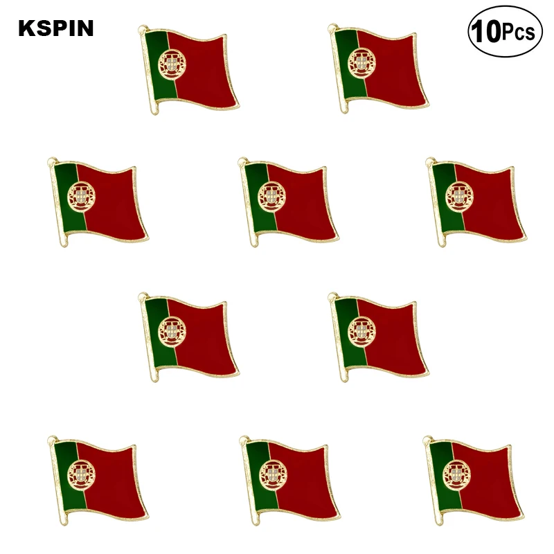 

Portugal Flag Lapel Pin Flag badge Brooch Pins Badges 10Pcs a Lot