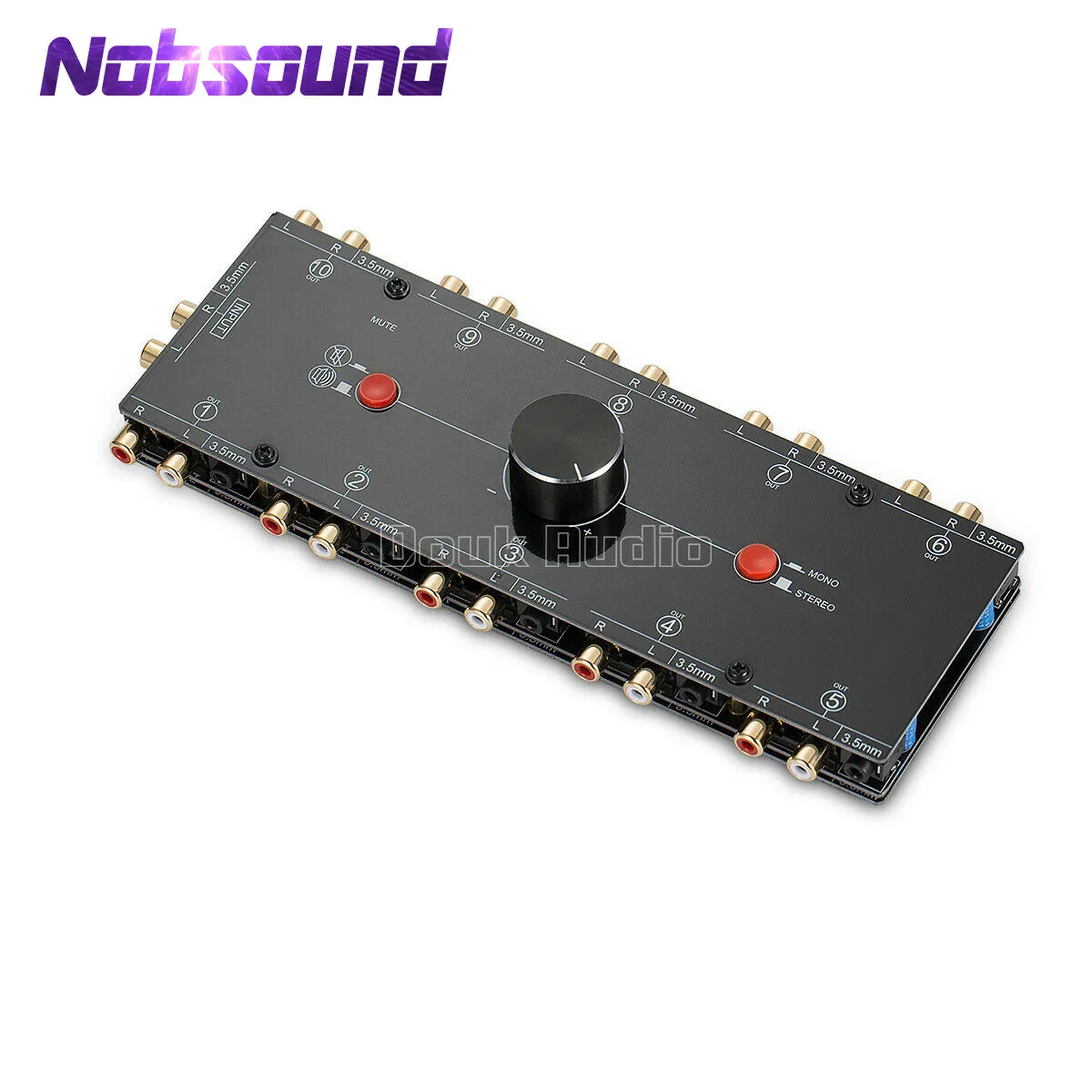 

Nobsound 1 In 10 Out 3.5mm/RCA Mono/Stereo Analog Audio Switcher Selector Splitter Preamp