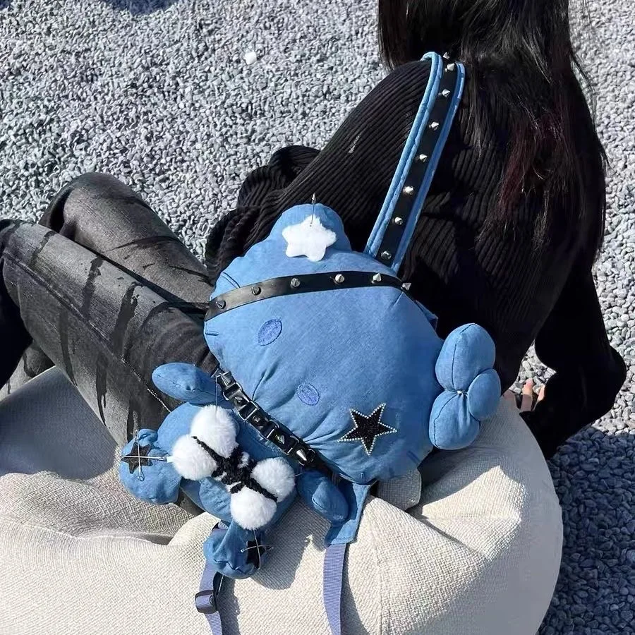 Рюкзак Sanrio в стиле Хелло Китти для детей и взрослых брезентовый ранец из денима с