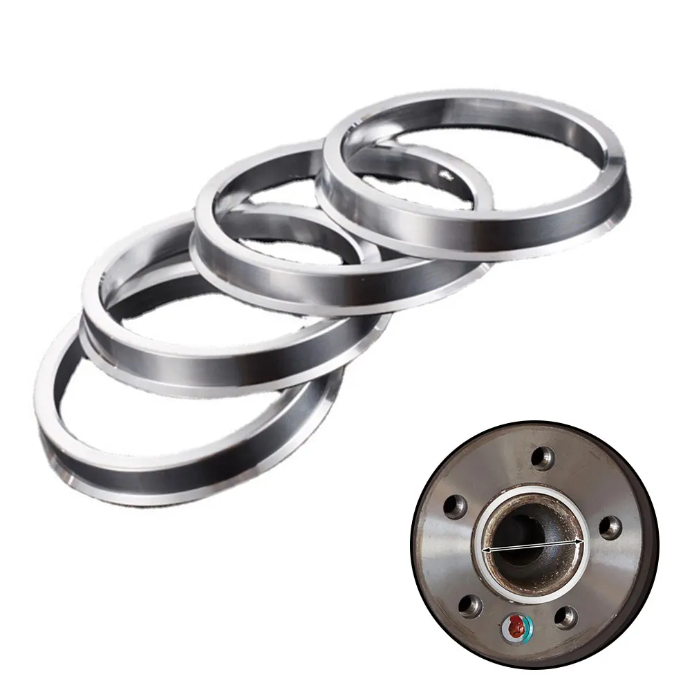 

4 PCS/set Silver Tone Aluminum Alloy Hub Centric Rings Eliminate Unwanted Steering Wheel Vibrations Stop Vibrations