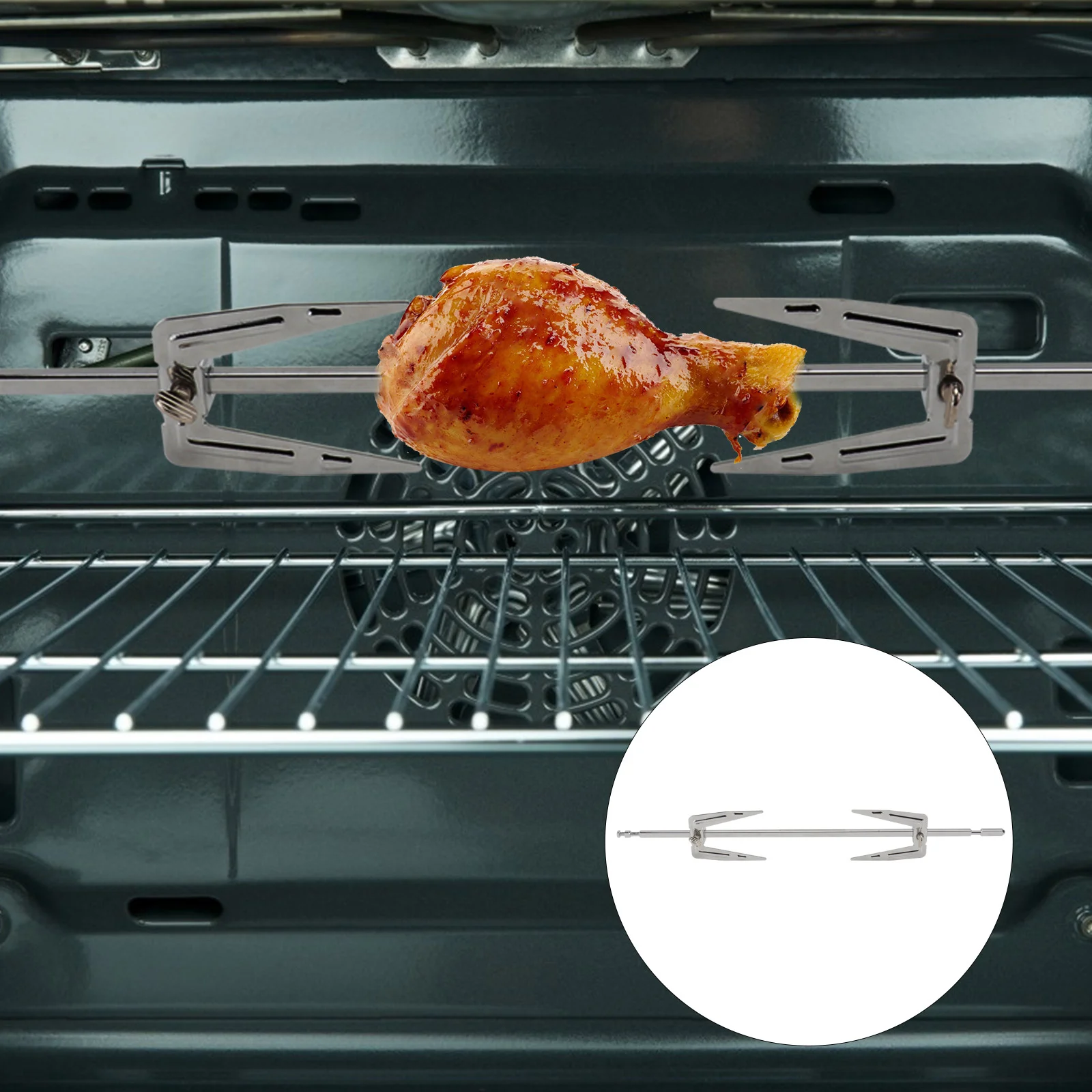 

Rotisserie Forks Fork Grill Chicken Spit Fryer Air Meat Roast Rod Stainless Rotating Barbecue Steel Bbq Skewerturkey Skewers