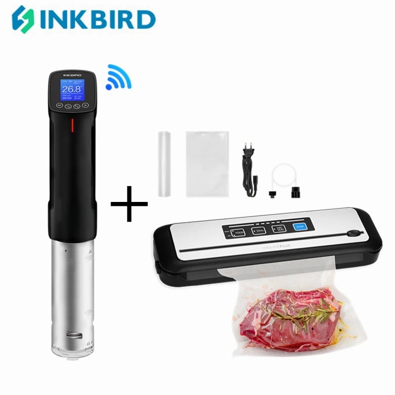 

Кухонные приборы INKBIRD Super Combo! Домашняя Медленная Плита с ЖК-дисплеем и электрическим вакуумным упаковщиком