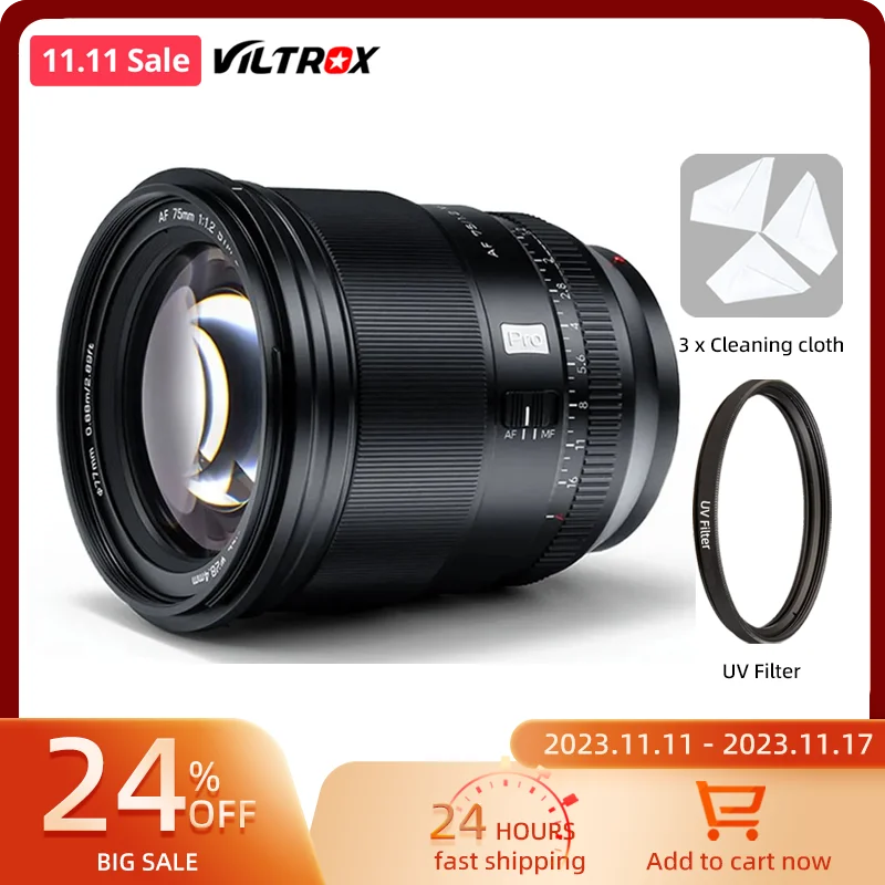 

Viltrox 75 мм f1.2 pro портретный объектив с автофокусом и большой диафрагмой для Sony E Fujifilm XF Fuji X Nikon Z Mount Camera Lente