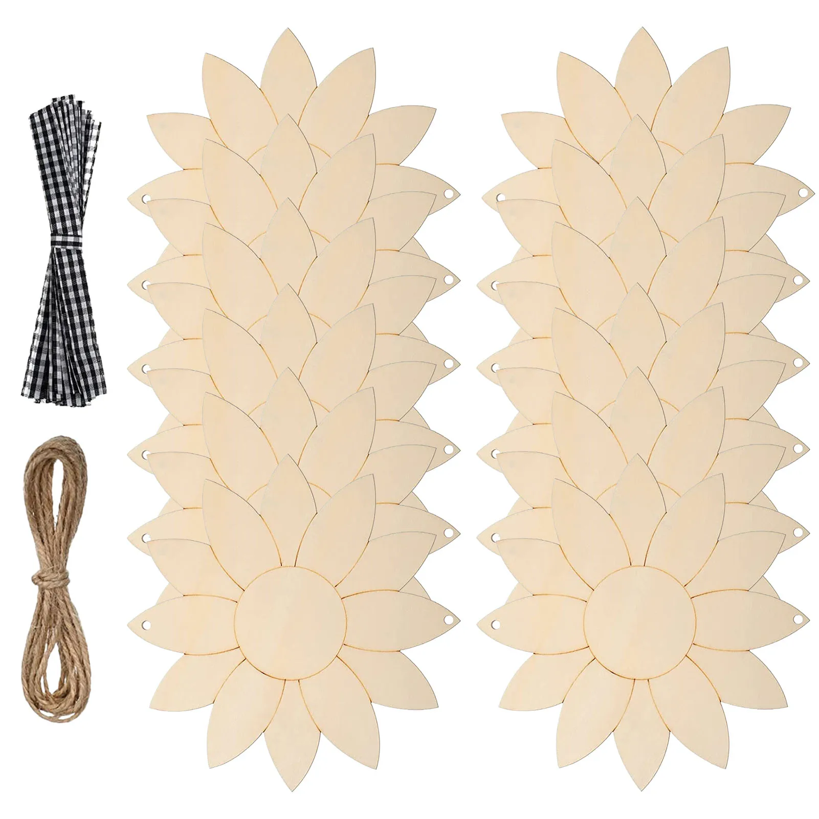 

Unfinished Sunflower Cutouts Unfinished Sunflower Wood Cutout Sunflower Sign Natural Rope For DIY Painting Hanging Welcome Sign