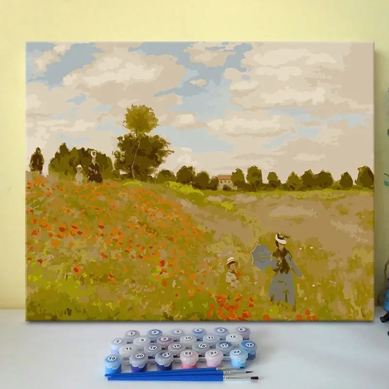 

017411056Digital oil painting filling living room decoration painting mountain landscape hand-painted filling painting decoratio