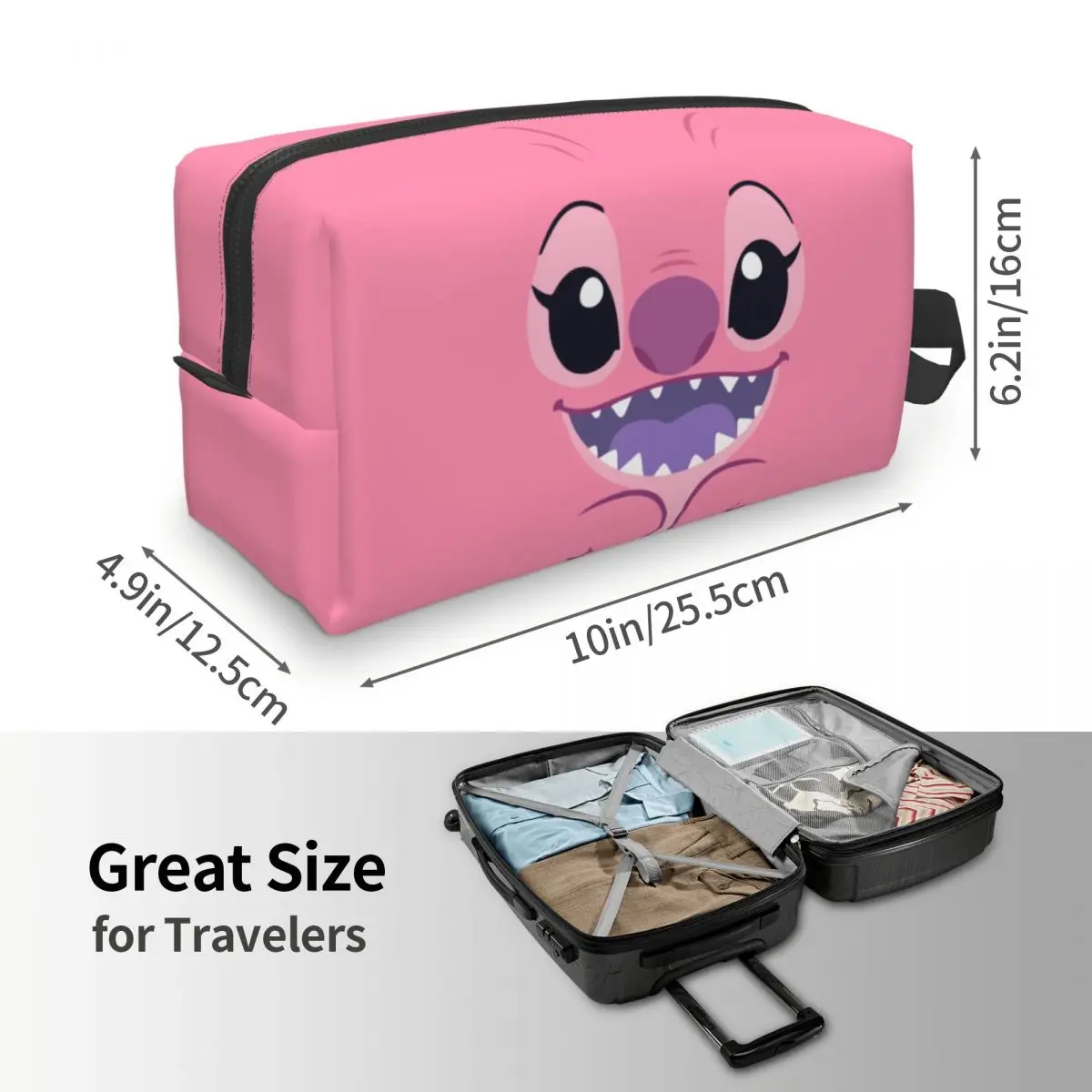 Изготовленная на заказ стежка и лицо ангела аниме-фильм дорожная косметичка для