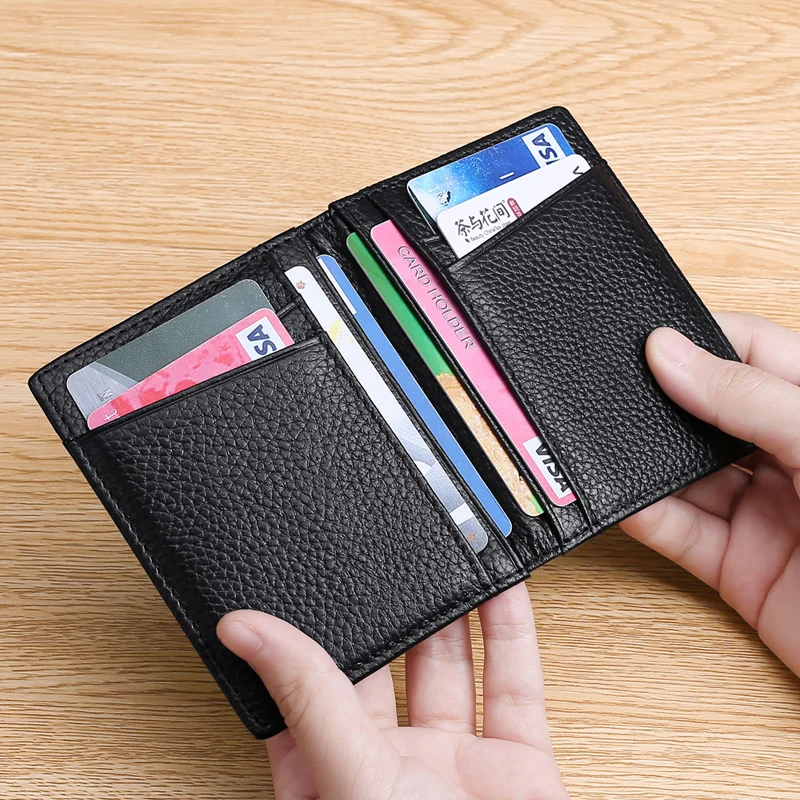 Brief Leather Card ID Holder Package Driver's License Bank Credit Business Private ID Card Holder Case Set Clip Bag Cover