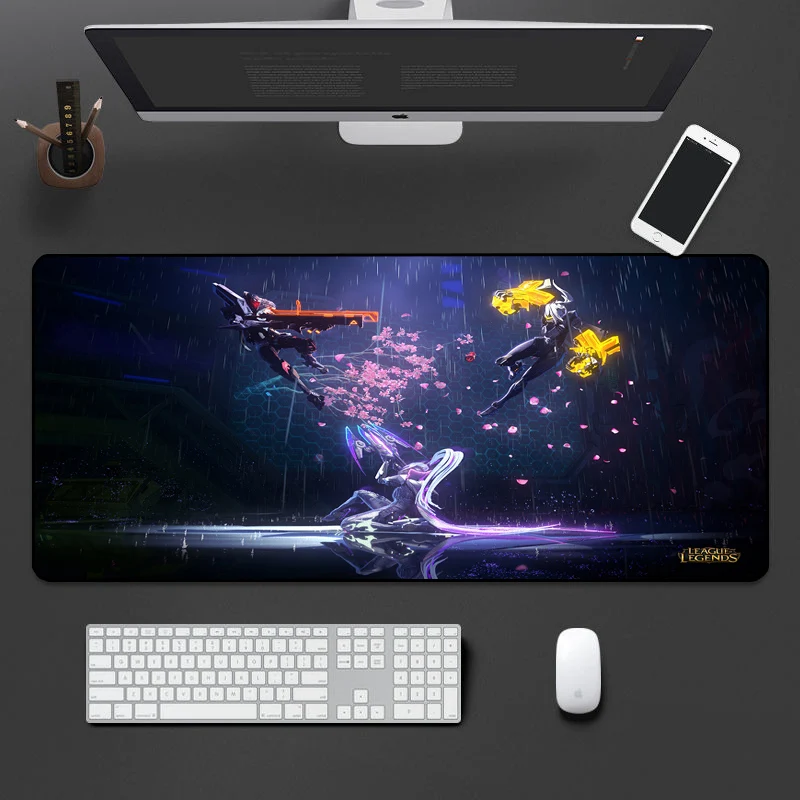 Игровой коврик для мыши Ночной охотник аксессуары игр нескользящий большой Xxl