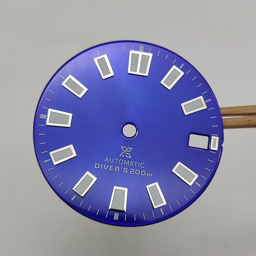 S 28.5mm Watch Dial Refitted Diving Machine Dial Green Luminous Suitable for Assembling Japan NH35 NH36 Automatic Movement