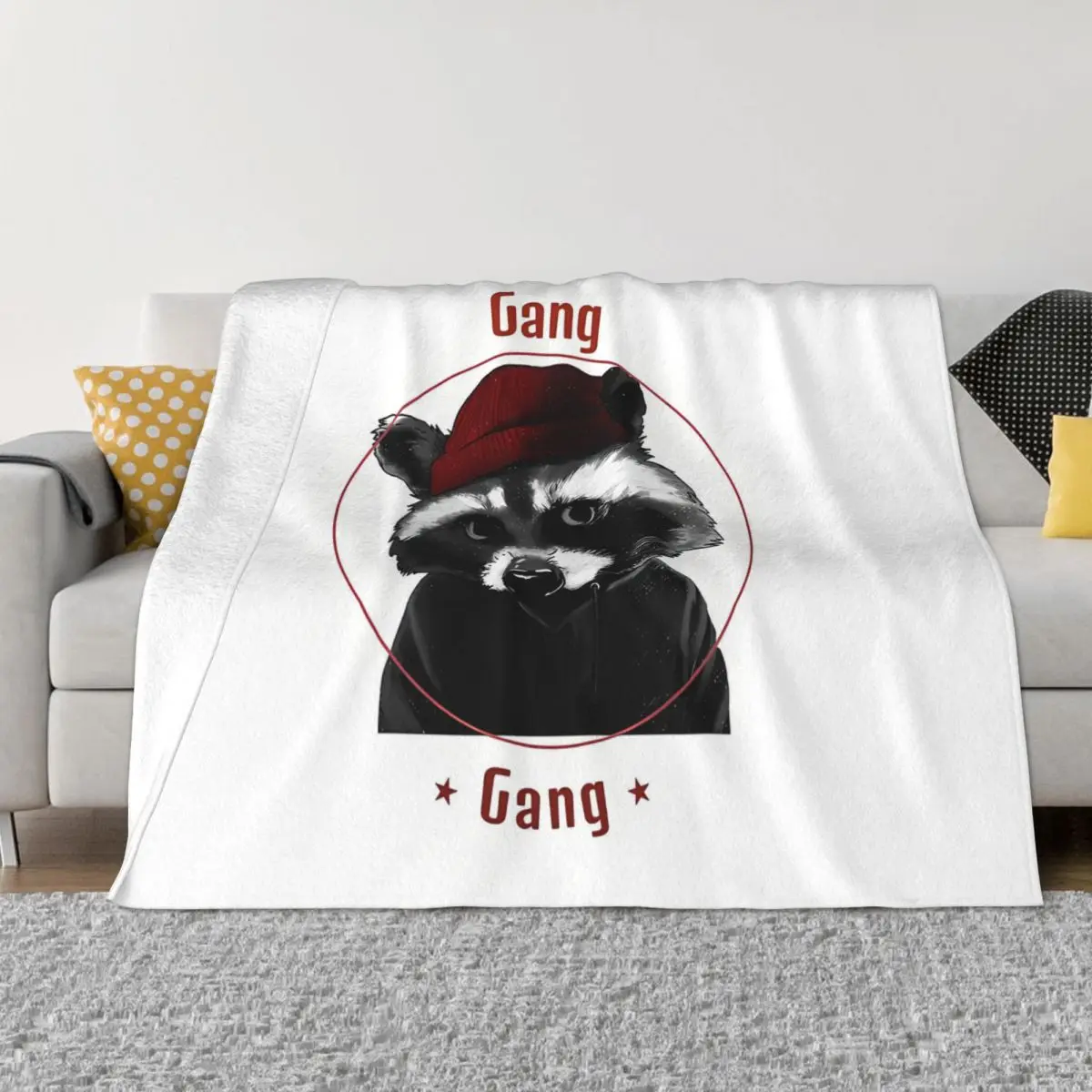 

Одеяло из енота, Фланелевое украшение, портативное домашнее покрывало