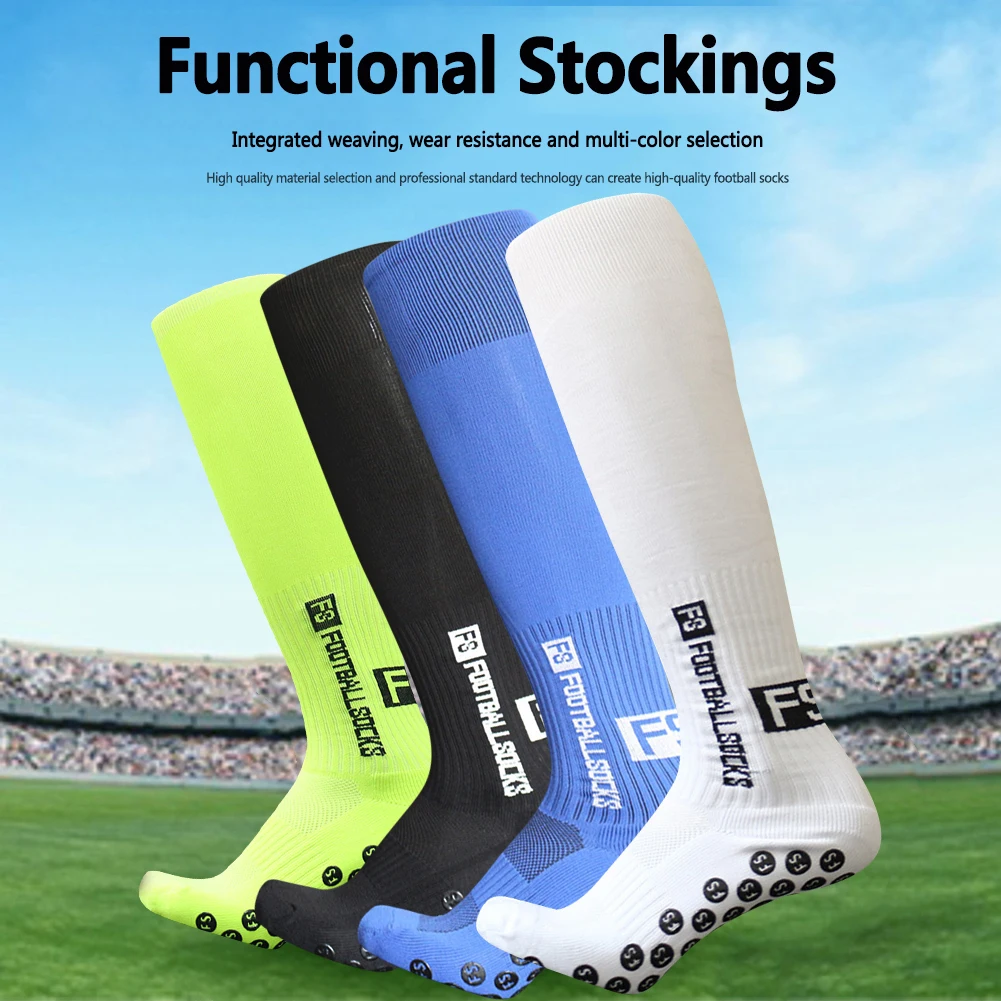 

2pcs New Sports Anti Slip Soccer Socks Cotton Football Men Grip Socks Calcetines Unisex Knee-High Soccer Socks Foot Wear Accesso
