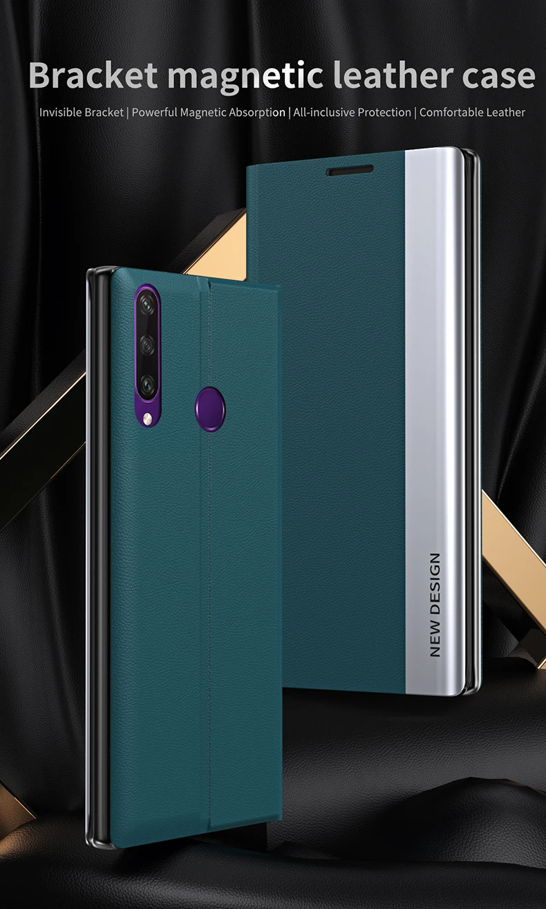 Умный чехол-книжка для Huawei P30Pro P30Lite P40 P40Pro с окошком и подставкой устойчивый к