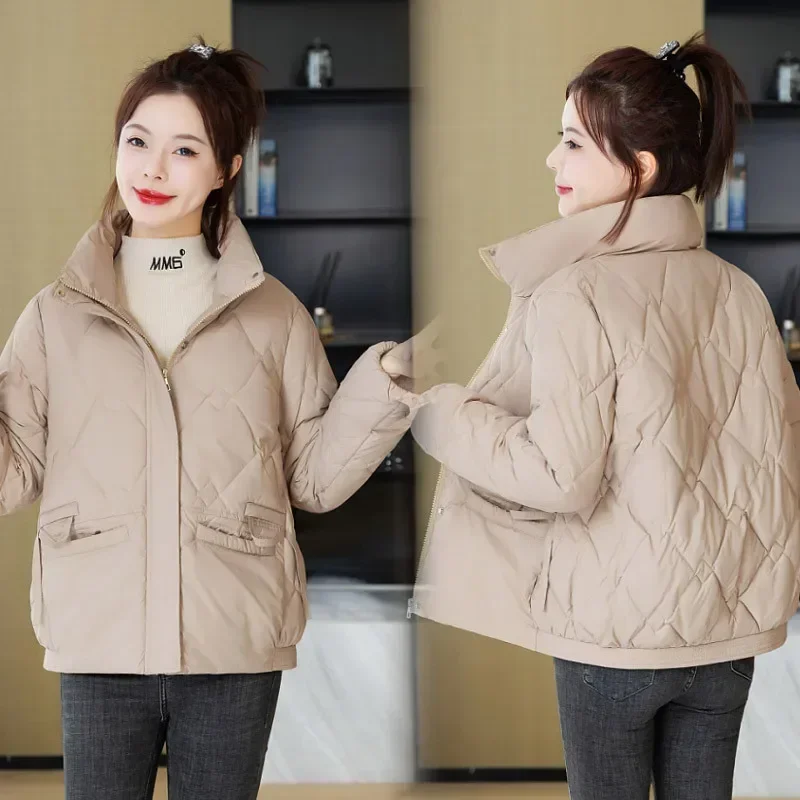 PinkyIsЧерная осенне-зимняя женская куртка-пуховик корейская модная пуховая