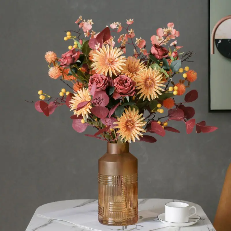 Скандинавский искусственный роскошный букет розы Цветочный набор для гостиной