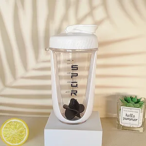 Imported 600ml Water Bottle Blender Protein Powder Container Gym Cocktail Shaker Drinking Mixing Cup Suppleme