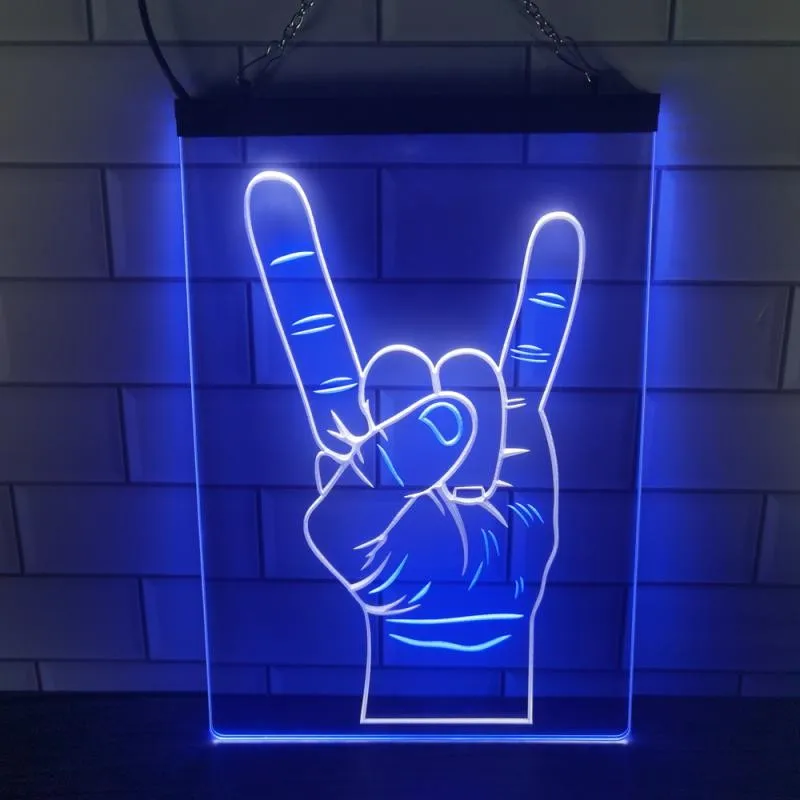 

Rock n Roll Hand Heavy сирена в металлическом корпусе Band двухцветный светодиодный неоновый знак