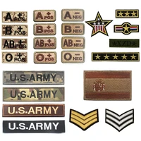 3d embroidery patch blood type hook loop chapter ababo front pos patch us army group tactical military badge sewing applique