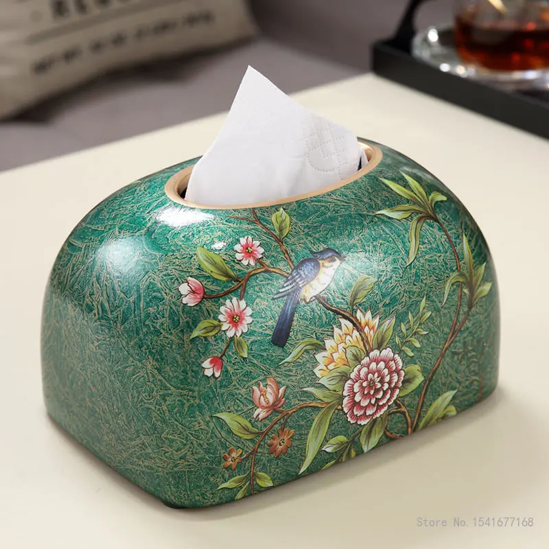 1 шт. Европейский Современный Креативный цветочный и птичный рисунок для бытовой гостиной, столовой, коробка для хранения салфеток