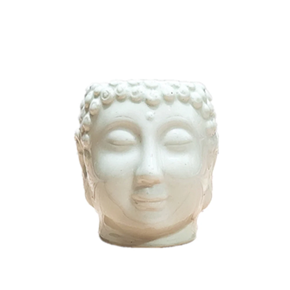 Cement Buddha Head Molds Clay Ceramic Vase Casting Flower Pot Mould Diy Concrete Resin Planter Maker