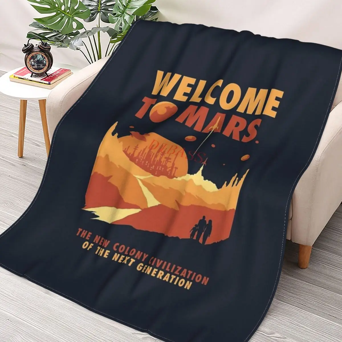 

Welcome To Mars 3D Printed Flannel Throw Blanket