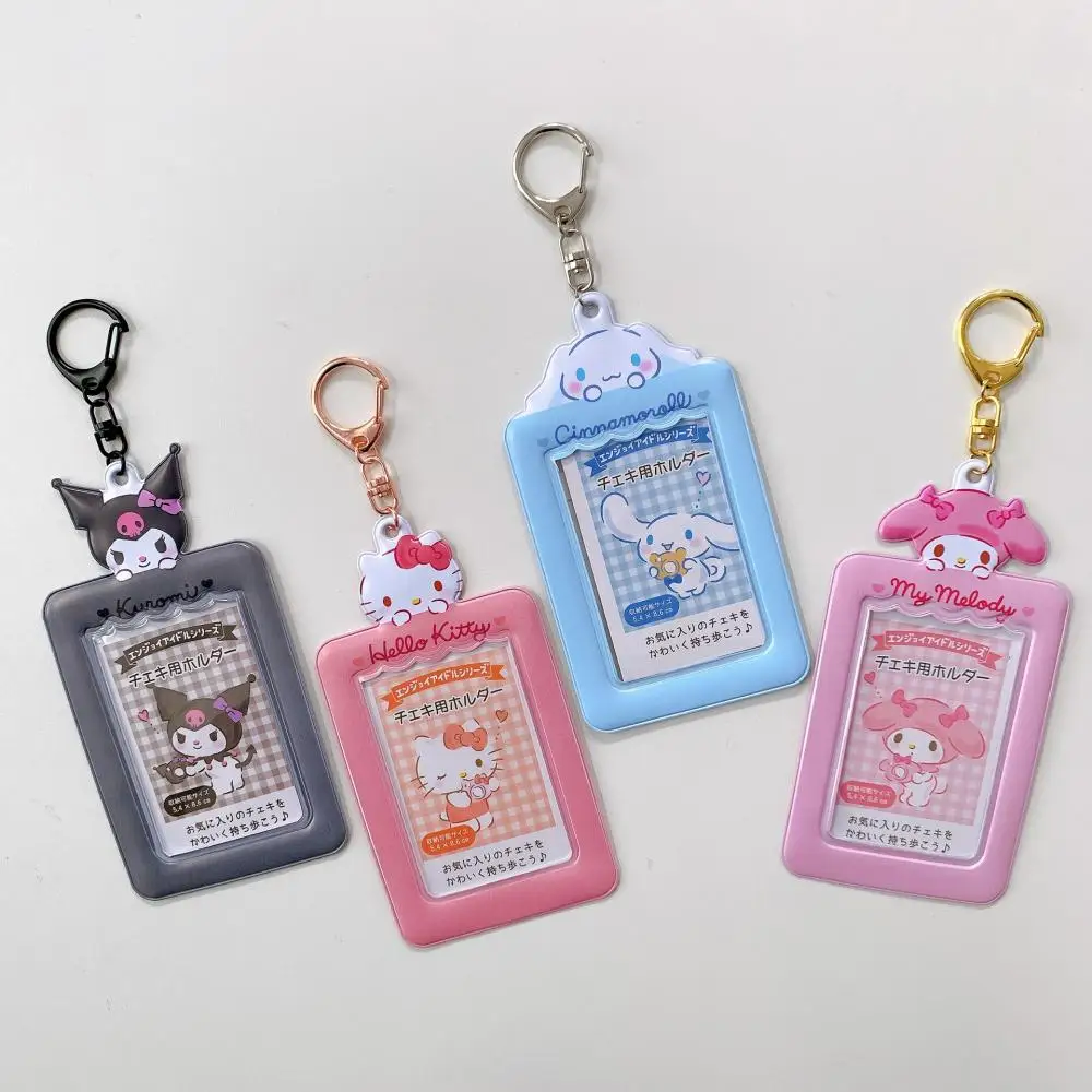 

Sanrioed Card Cover Cute Kuromi Kawaii My Melody Cinnamoroll Work Card Protective Cover Subway Id Card Holder Pendant Best Gift