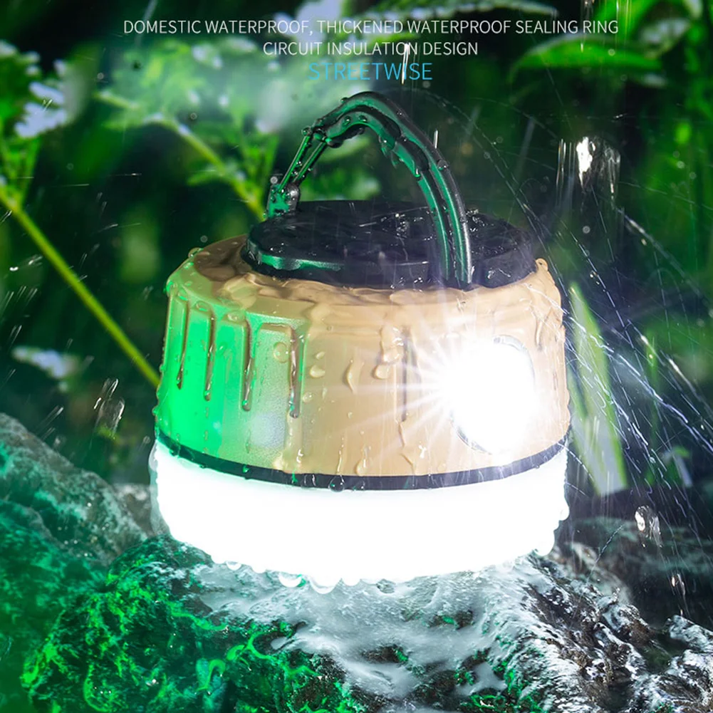 

Portable Flashlight 5 Lighting Modes Camping Light Type C Charging LED Camping Flashlight 1800mAh IP65 Waterproof for BBQ Hiking