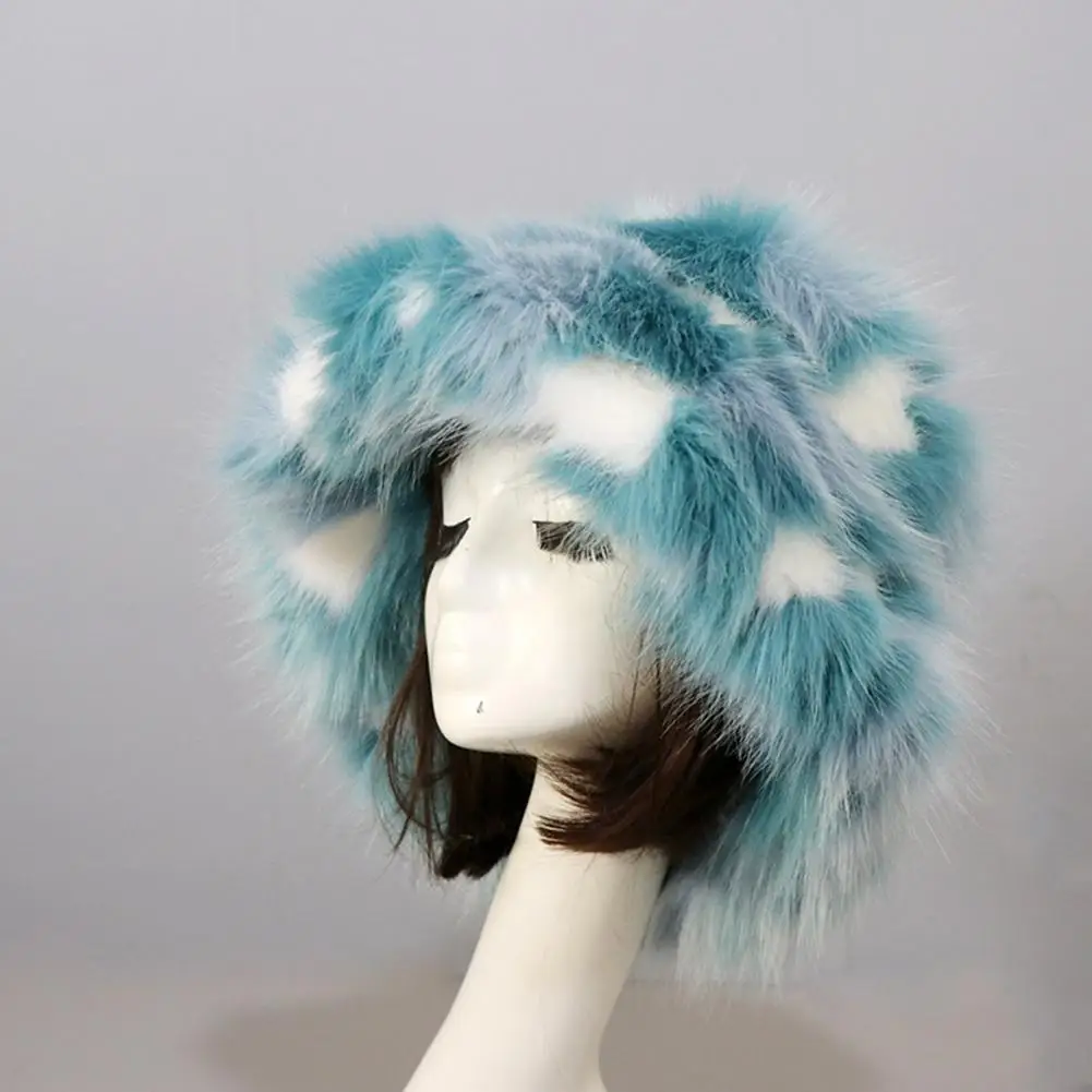

Casual Ladies Hat Fluffy Washable Bucket Hat Fall Winter Girls Bucket Cap