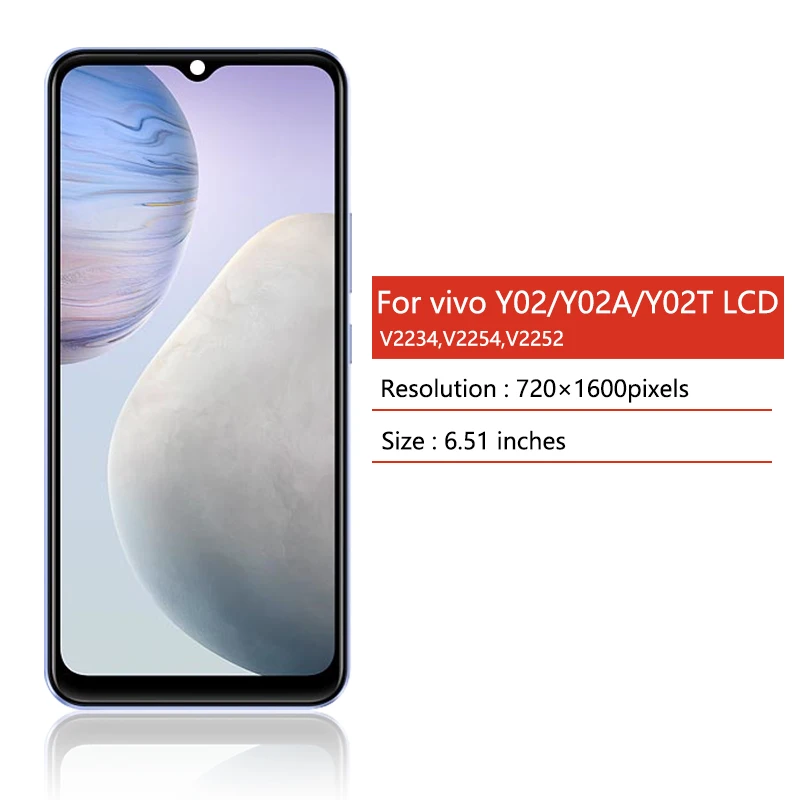 6 51-дюймовый ЖК-дисплей для Vivo Y02 Y02A Y02T Y11 2023 V2213 V2217 с сенсорным экраном панель Digiziter