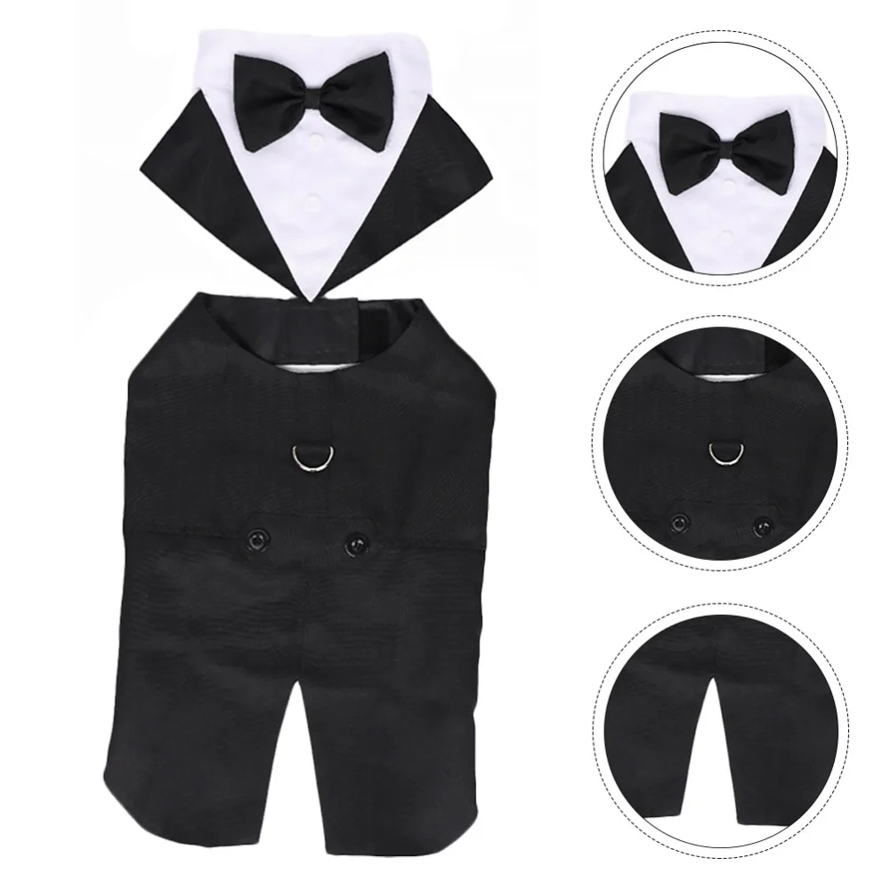 Pet Dog Clothes Fashion Party Show Formal Suit Tie Bow Shirt Wedding Tuxedo Halloween Dress for Small Large Dog Clothes Supplies images - 6