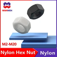 nylon hex nut white or black nylon plastic hex nut high quality nylon transparent aacrylic insulation hexagon nuts m2m20