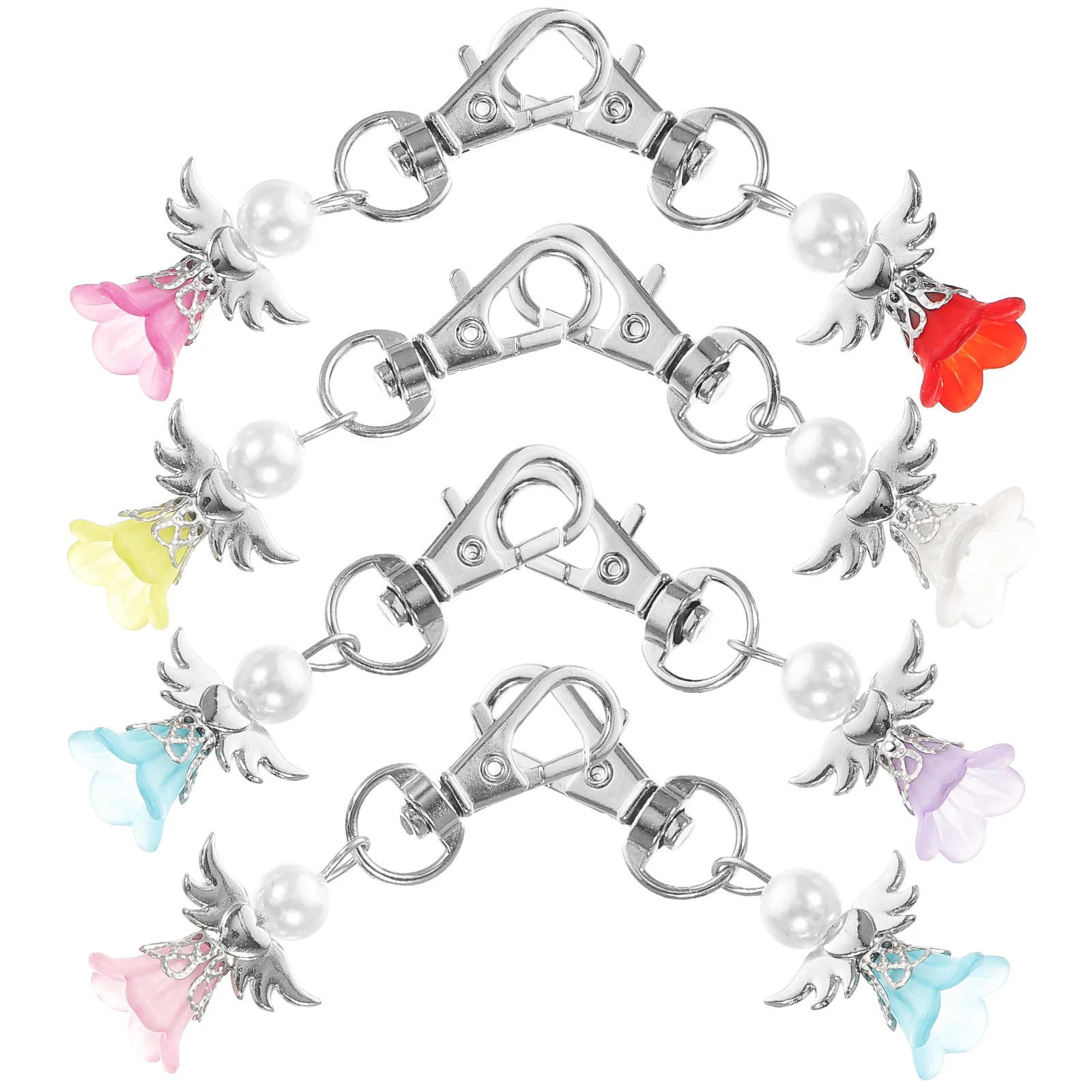 

8 Pcs Wallet Angel Keychains Bags Guardian Keyrings Adult Gifts Adorable Decors Ornament Holder Zinc Alloy Baby
