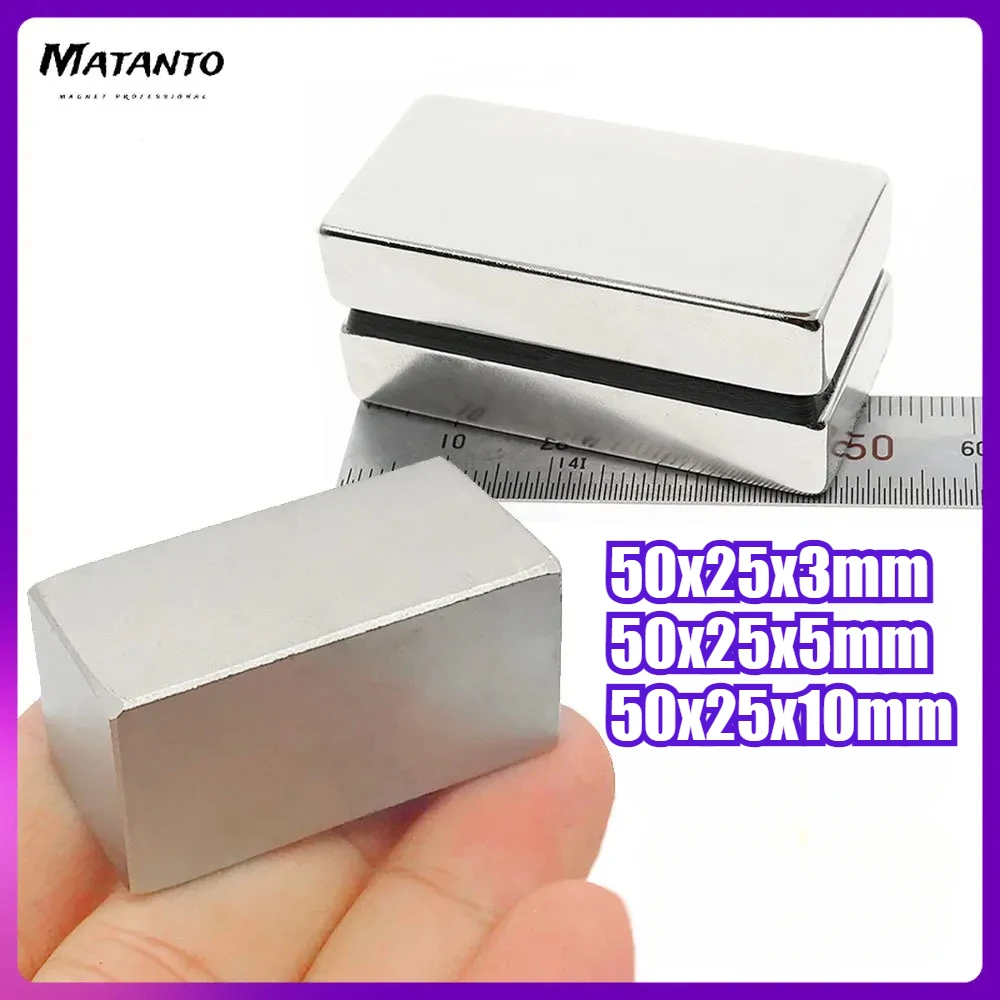 1/2/5 шт. 50x25x3 мм 50x25x5 50x25x10 большой блок редкоземельный магнит N35