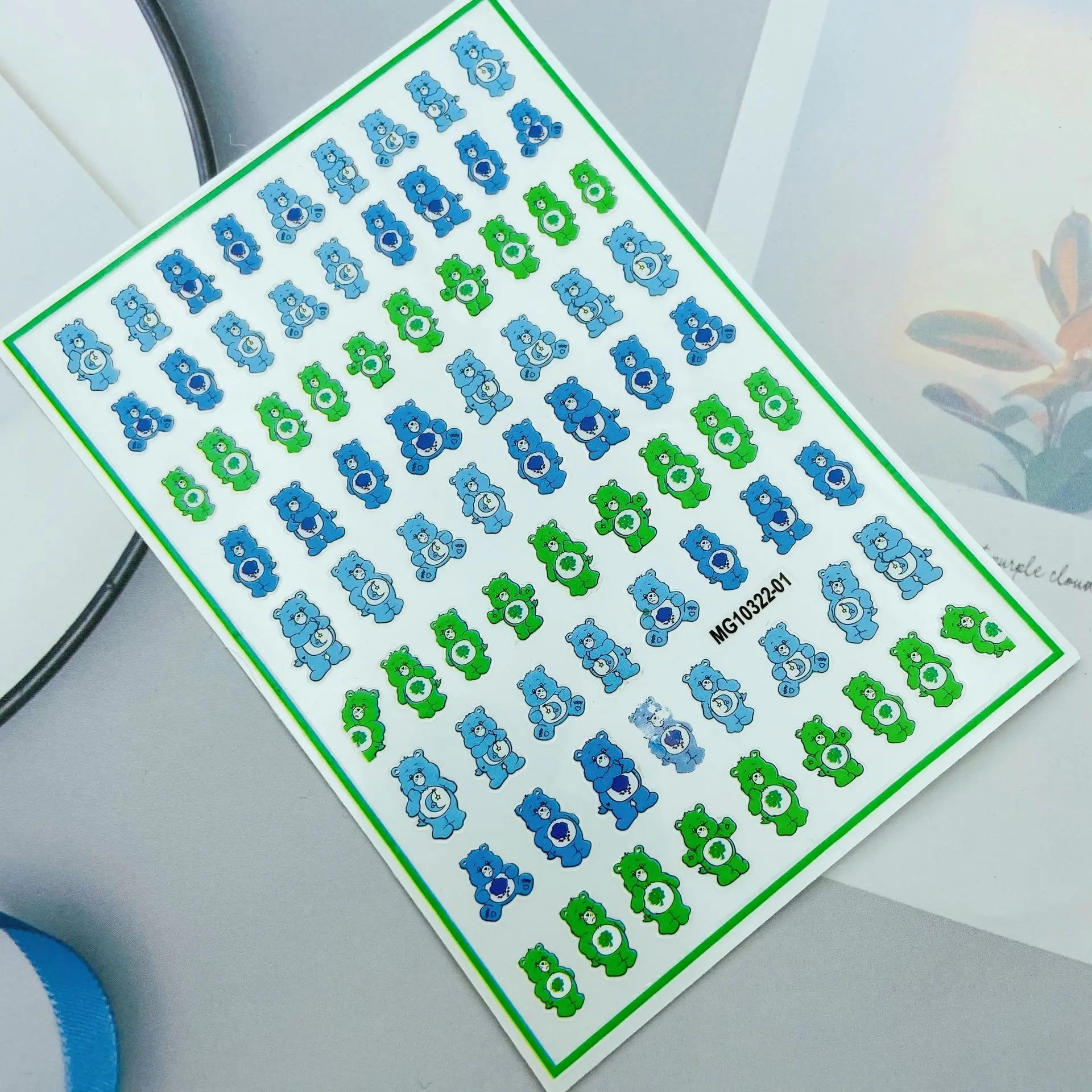 

10 упаковок роскошных наклеек для ногтей Disney, Мультяшные яркие цветные наклейки для ногтей в виде медведя, Слайдеры для ногтей ручной работы ...