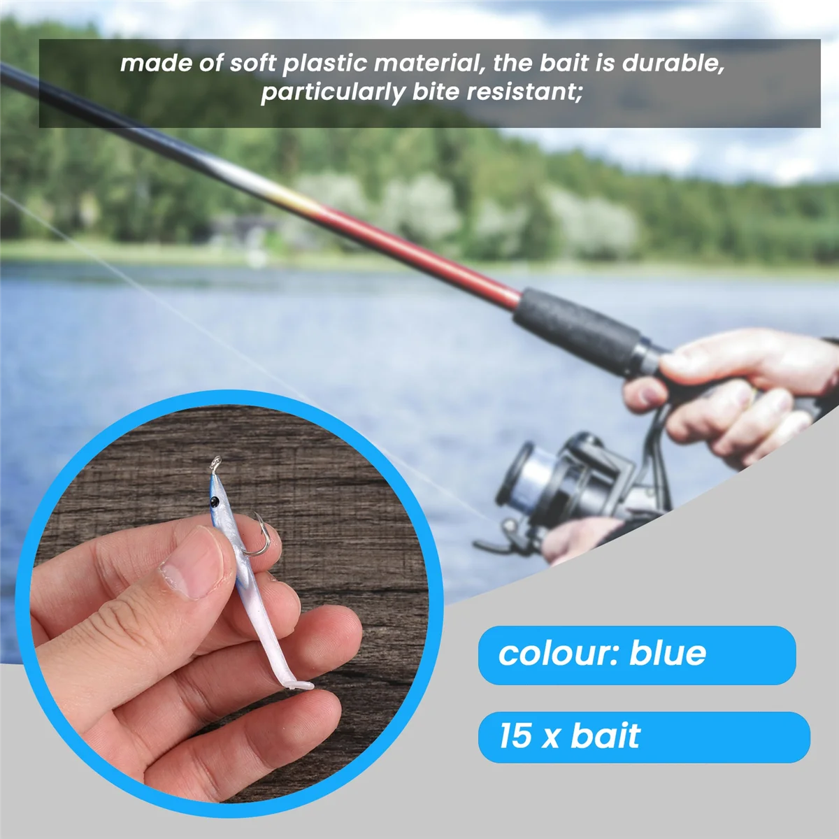 SUNMILE Поддельная рыболовная приманка Морская с крючком для угря Бионическая 5 см/0 6