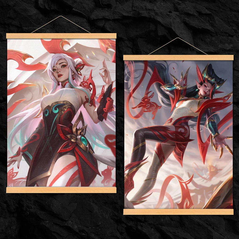 Chinese New Year CNY League Of Legends LOL Video Game Canvas Painting Arcane Poster Animation Tapestry Design Creativity