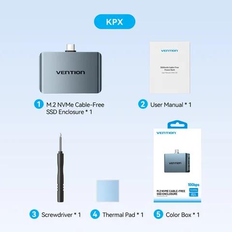 Корпус Vention 2230 M.2 NVMe SSD USB C